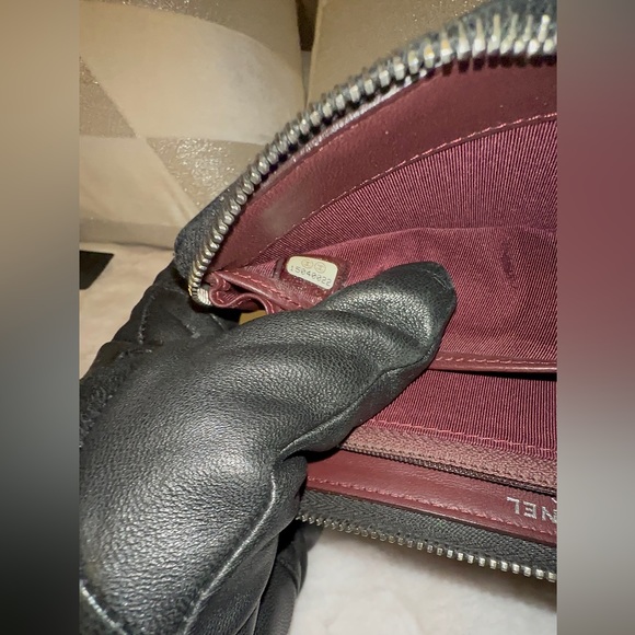 AUTH CHANEL Matelasse Lamb Skin Wallet Coco Mark purse Black - Picture 9 of 17